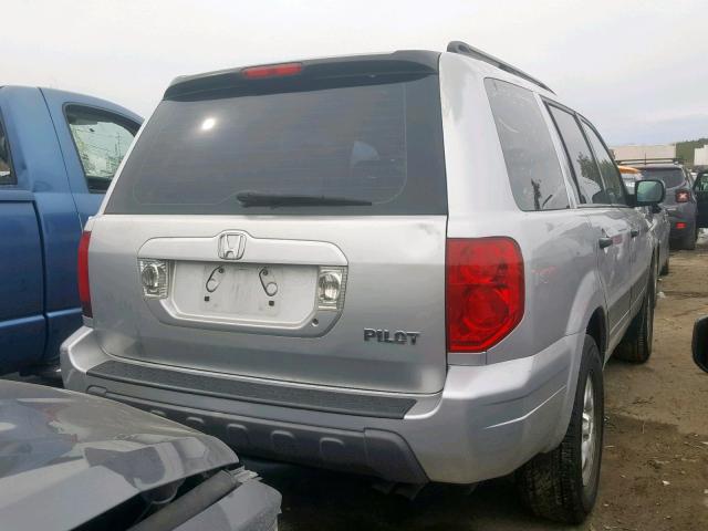 2HKYF18185H563893 - 2005 HONDA PILOT LX SILVER photo 4