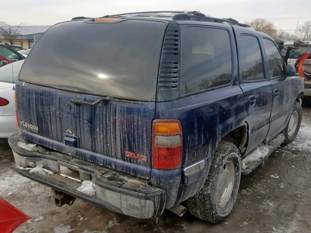 1GKEK13Z32J125964 - 2002 GMC YUKON BLUE photo 4