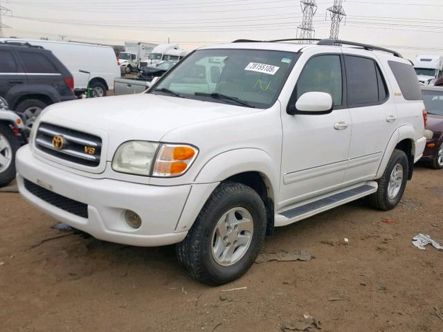 5TDBT48A62S120163 - 2002 TOYOTA SEQUOIA LI WHITE photo 2