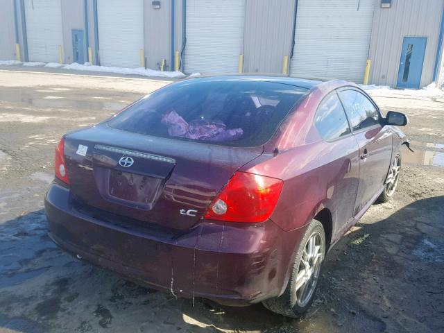 JTKDE177150002058 - 2005 TOYOTA SCION TC MAROON photo 4