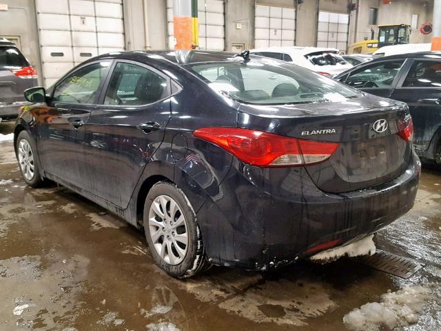 5NPDH4AE0BH033257 - 2011 HYUNDAI ELANTRA GL BLACK photo 3