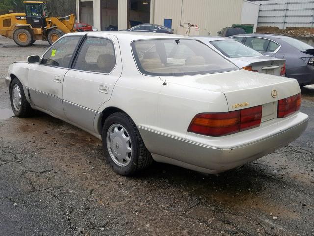 JT8UF11E2P0162849 - 1993 LEXUS LS 400 WHITE photo 3