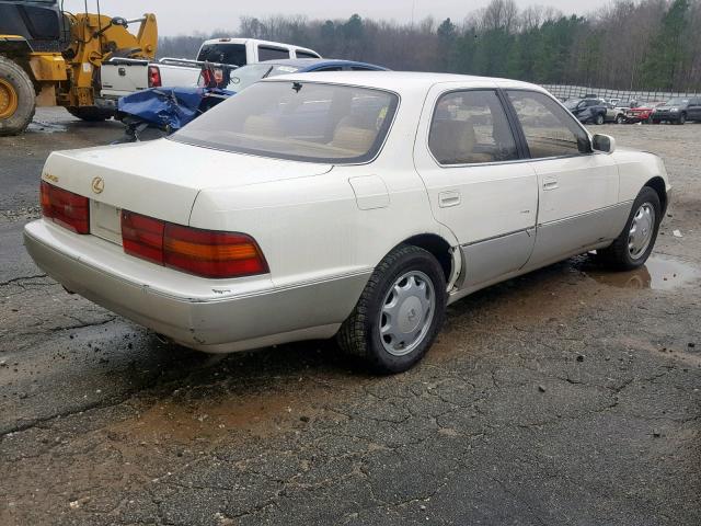 JT8UF11E2P0162849 - 1993 LEXUS LS 400 WHITE photo 4