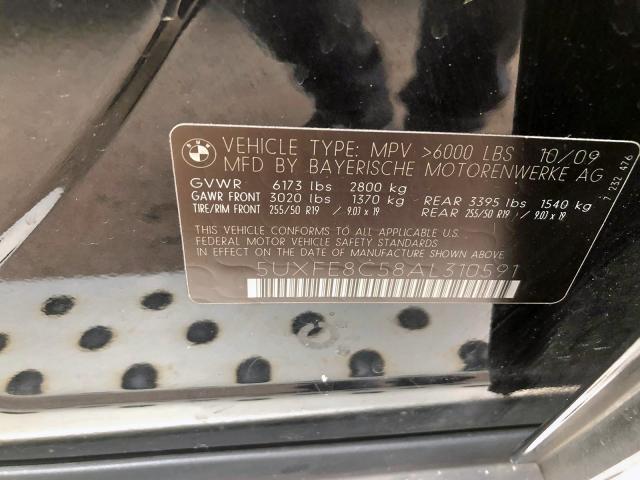 5UXFE8C58AL310591 - 2010 BMW X5 XDRIVE4 黑色 照片 8