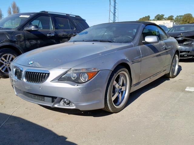 WBAEK135X7CN81929 - 2007 BMW 650 I GRAY photo 2