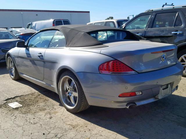 WBAEK135X7CN81929 - 2007 BMW 650 I GRAY photo 3