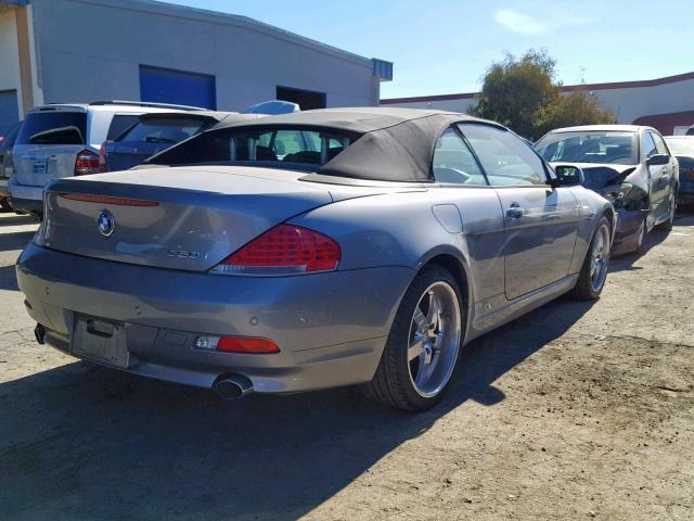 WBAEK135X7CN81929 - 2007 BMW 650 I GRAY photo 4