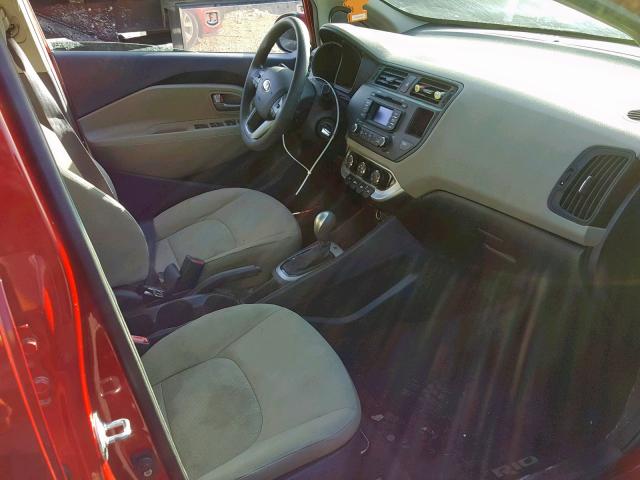 KNADM5A39E6358498 - 2014 KIA RIO LX RED photo 5