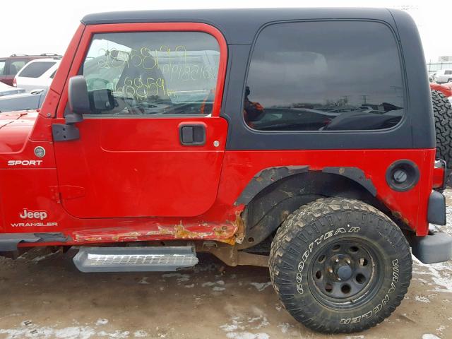 1J4FA49S85P355171 - 2005 JEEP WRANGLER / RED photo 10