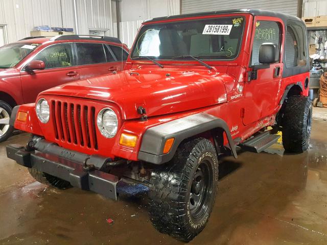 1J4FA49S85P355171 - 2005 JEEP WRANGLER / RED photo 2