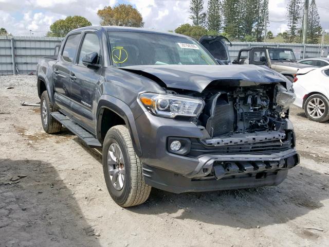 3TMAZ5CN1JM064819 - 2018 TOYOTA TACOMA DOU GRAY photo 1