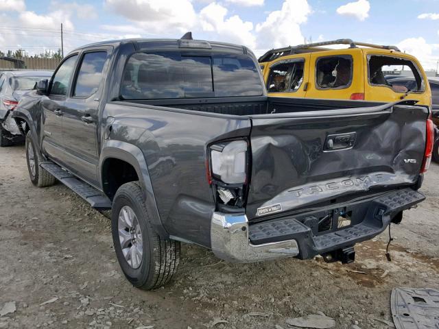 3TMAZ5CN1JM064819 - 2018 TOYOTA TACOMA DOU GRAY photo 3