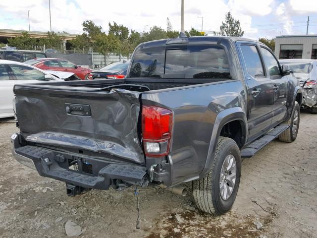3TMAZ5CN1JM064819 - 2018 TOYOTA TACOMA DOU GRAY photo 4