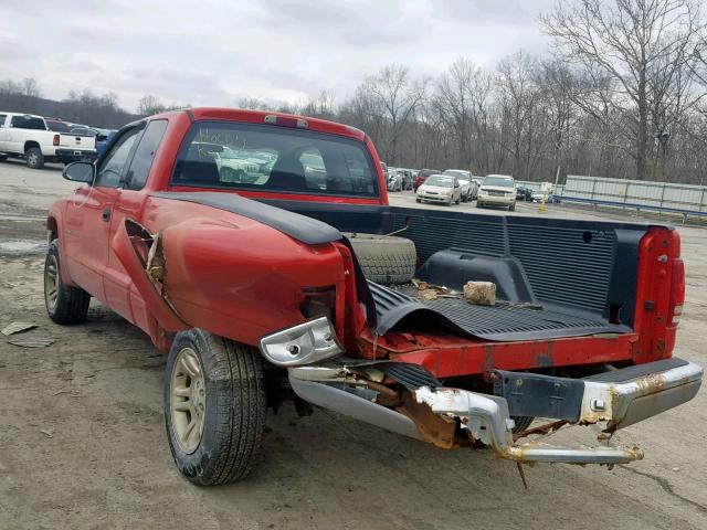 1B7GG42N22S517768 - 2002 DODGE DAKOTA SLT RED photo 3