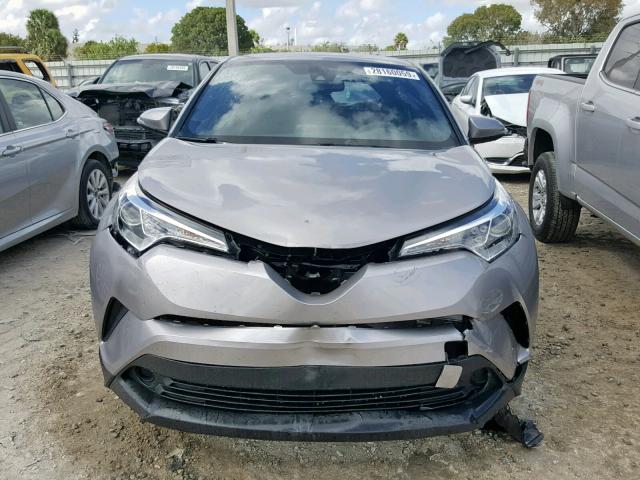 NMTKHMBX8JR043906 - 2018 TOYOTA C-HR XLE GRAY photo 9