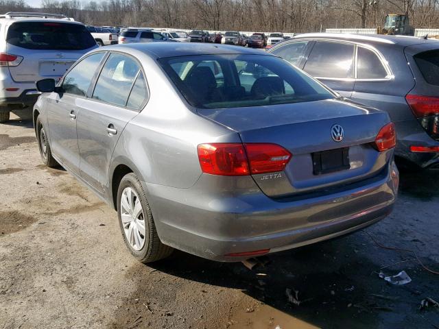 3VW2K7AJ6CM354218 - 2012 VOLKSWAGEN JETTA BASE Մոխրագույն լուսանկար 3