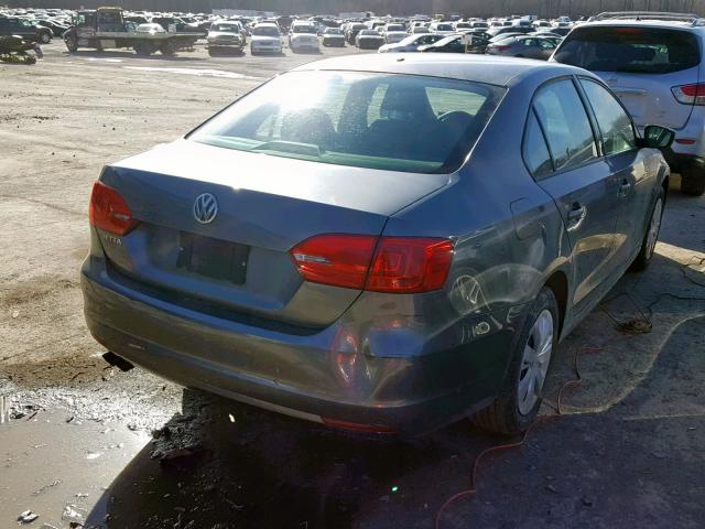 3VW2K7AJ6CM354218 - 2012 VOLKSWAGEN JETTA BASE Մոխրագույն լուսանկար 4