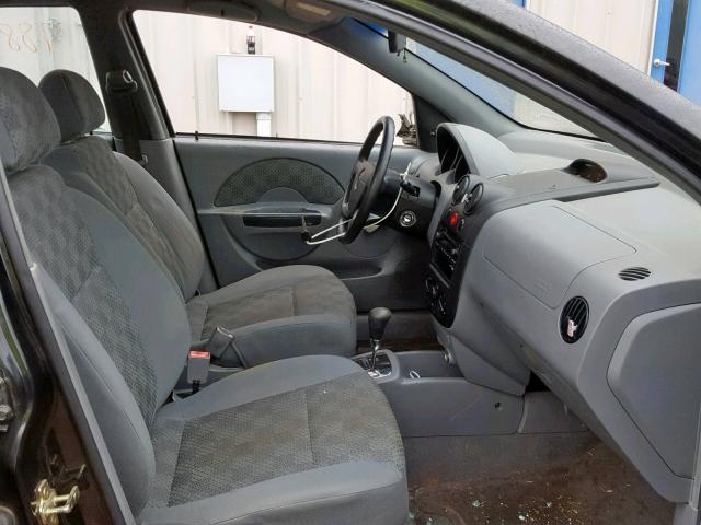 KL1TD526X5B447129 - 2005 CHEVROLET AVEO BASE Қара фото 5