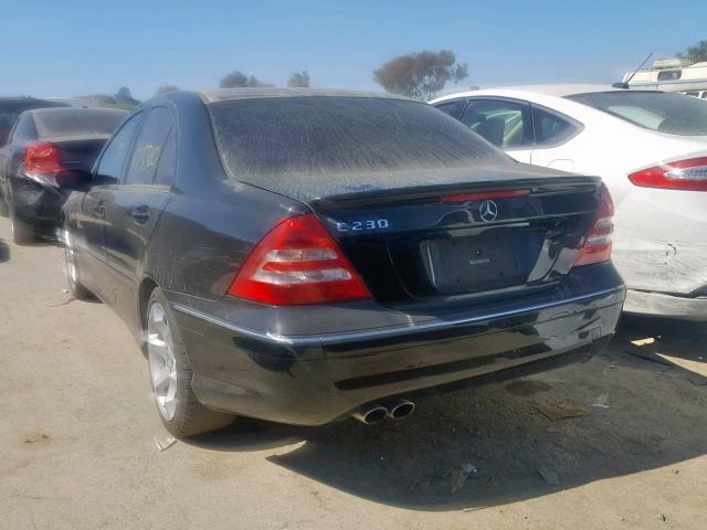 WDBRF52H57F845230 - 2007 MERCEDES-BENZ C 230 BLACK photo 3