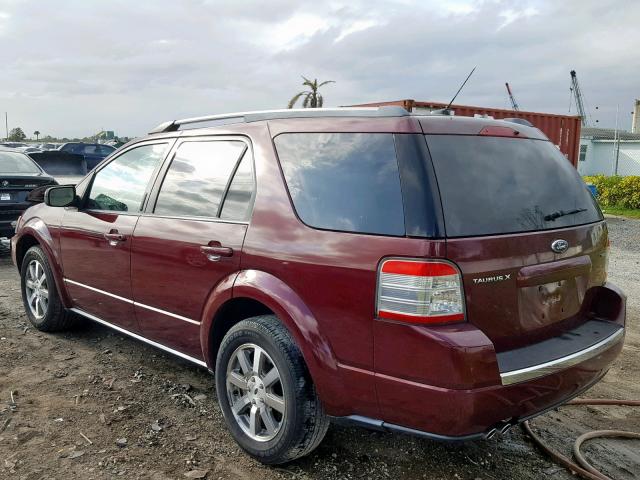 1FMDK02W68GA29529 - 2008 FORD TAURUS X S RED photo 3