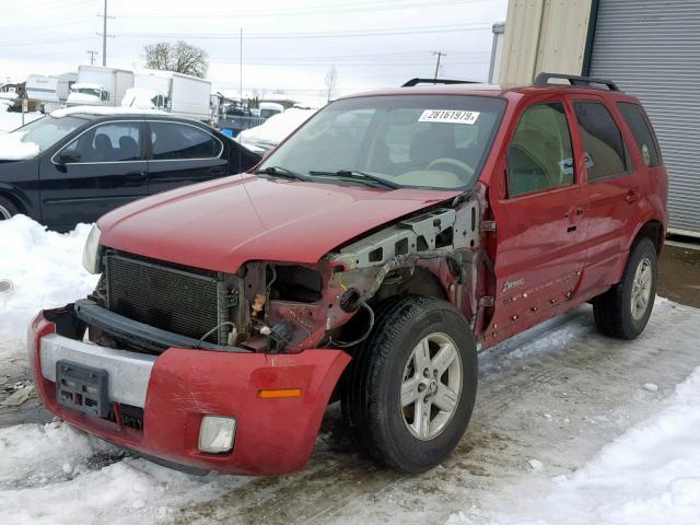 4M2YU39H37KJ21356 - 2007 MERCURY MARINER HE RED photo 2