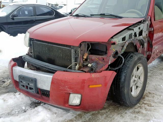 4M2YU39H37KJ21356 - 2007 MERCURY MARINER HE RED photo 9