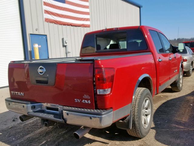 1N6AA0EC7BN309259 - 2011 NISSAN TITAN S RED photo 4