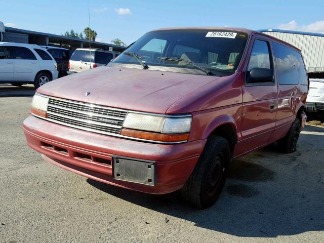 2P4GH2531SR143971 - 1995 PLYMOUTH VOYAGER BURGUNDY photo 2