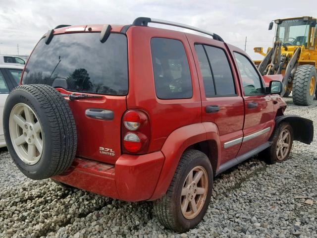 1J4GK58K76W141479 - 2006 JEEP LIBERTY LI RED photo 4