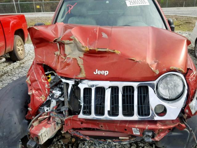 1J4GK58K76W141479 - 2006 JEEP LIBERTY LI RED photo 7