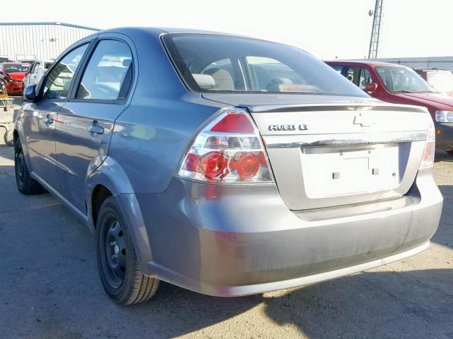 KL1TD5DE0AB129146 - 2010 CHEVROLET AVEO LS CHARCOAL photo 3