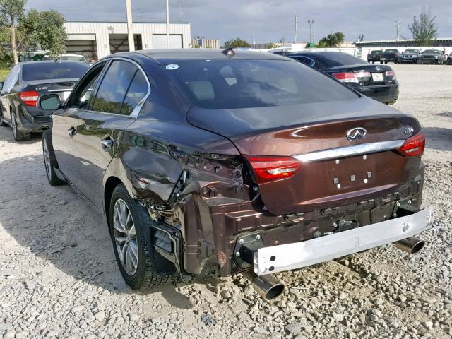 JN1EV7AP0JM361642 - 2018 INFINITI Q50 LUXE MAROON photo 3