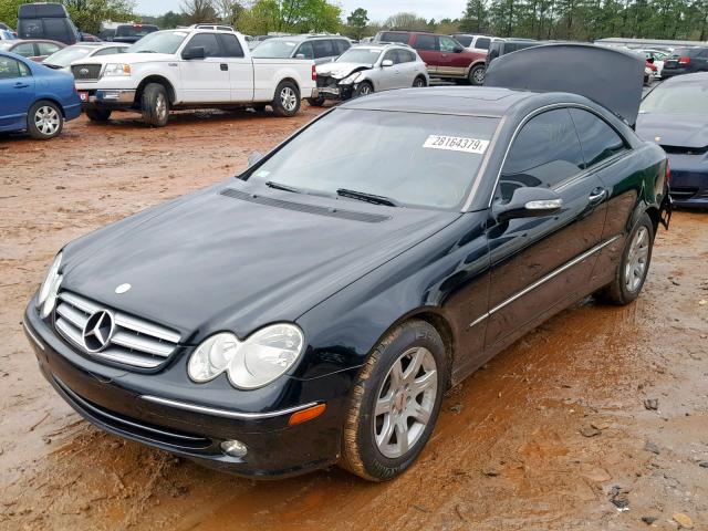 WDBTJ65J44F089720 - 2004 MERCEDES-BENZ CLK 320C BLACK photo 2