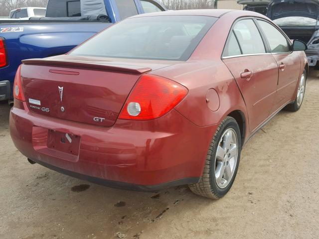 1G2ZH57NX84125627 - 2008 PONTIAC G6 GT MAROON photo 4