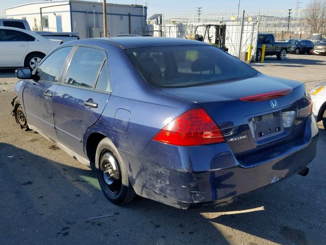 1HGCM56176A063874 - 2006 HONDA ACCORD VAL BLUE photo 3