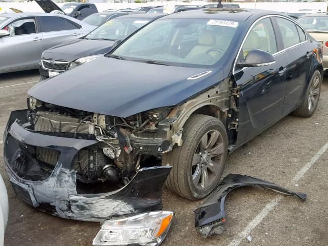 2G4GS5EV9D9248863 - 2013 BUICK REGAL PREM BLACK photo 2