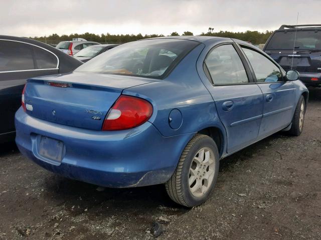 1B3ES56C72D649208 - 2002 DODGE NEON ES BLUE photo 4