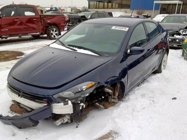 1C3CDFBAXDD326322 - 2013 DODGE DART SXT BLUE photo 2