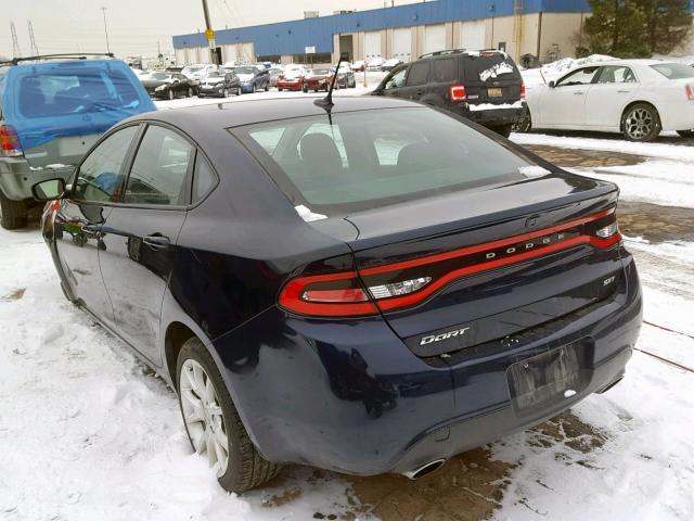 1C3CDFBAXDD326322 - 2013 DODGE DART SXT BLUE photo 3