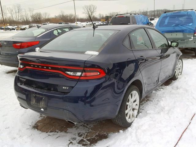 1C3CDFBAXDD326322 - 2013 DODGE DART SXT BLUE photo 4