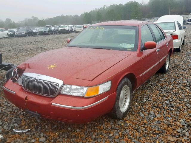 2MEFM75W4YX711443 - 2000 MERCURY GRAND MARQ RED photo 2