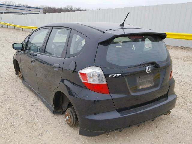 JHMGE8H47AC017253 - 2010 HONDA FIT SPORT BLACK photo 3