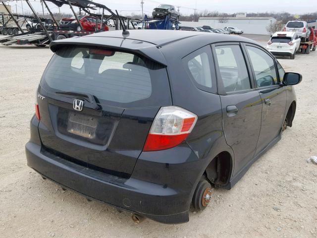 JHMGE8H47AC017253 - 2010 HONDA FIT SPORT BLACK photo 4