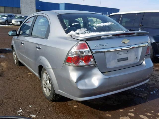 KL1TG56E09B333543 - 2009 CHEVROLET AVEO LT SILVER photo 3