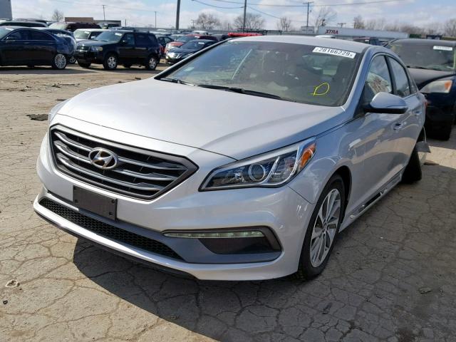 5NPE34AFXFH045871 - 2015 HYUNDAI SONATA SPO SILVER photo 2