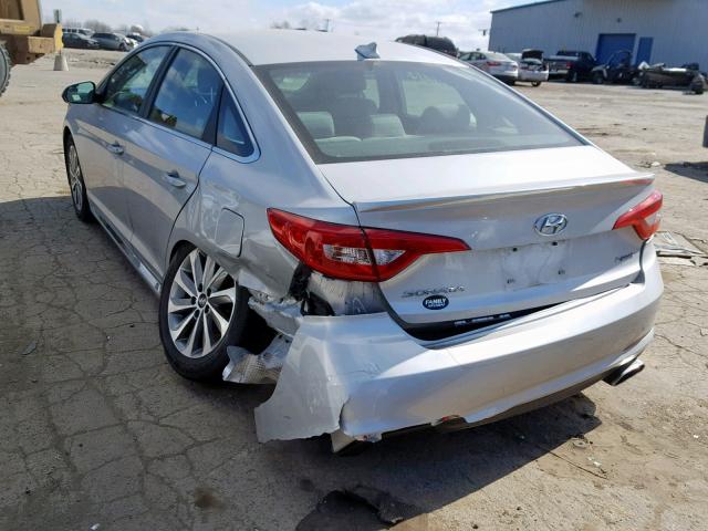 5NPE34AFXFH045871 - 2015 HYUNDAI SONATA SPO SILVER photo 3