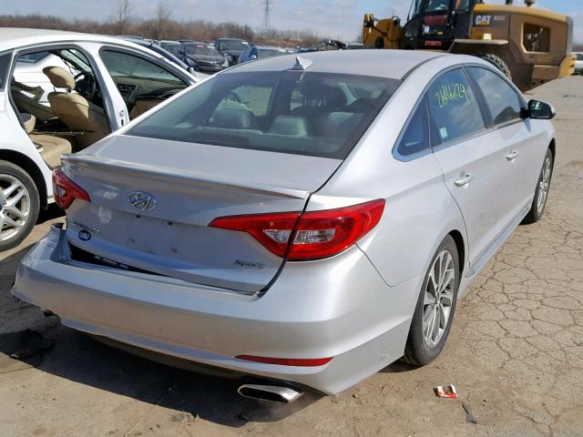 5NPE34AFXFH045871 - 2015 HYUNDAI SONATA SPO SILVER photo 4