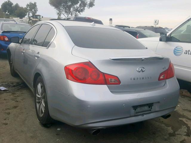 JN1CV6AP7CM936582 - 2012 INFINITI G37 BASE SILVER photo 3