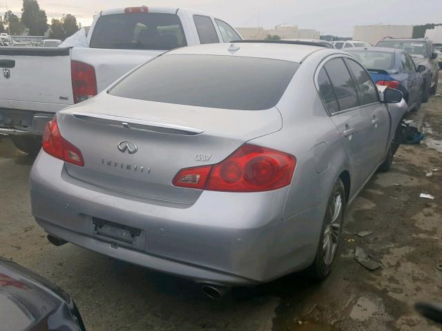 JN1CV6AP7CM936582 - 2012 INFINITI G37 BASE SILVER photo 4