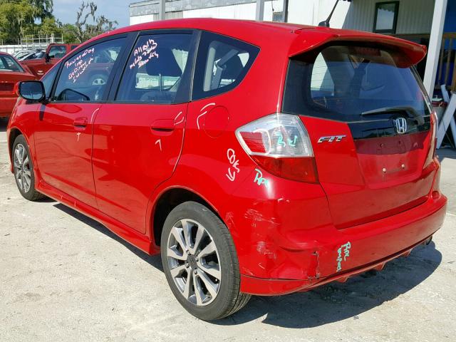 JHMGE8H52CC016779 - 2012 HONDA FIT SPORT RED photo 3